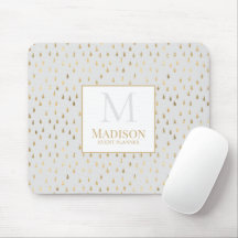 Cream Guld RainDrop Modern Trendig Monogram