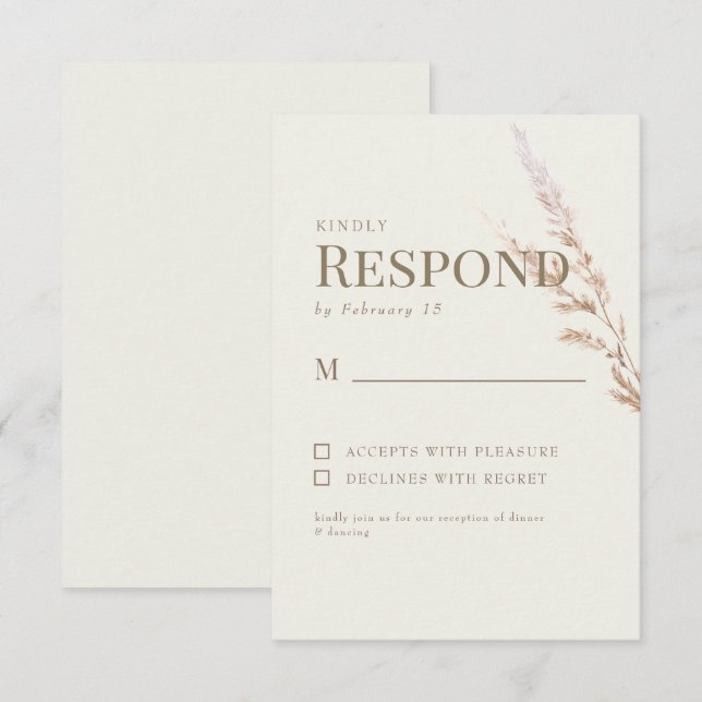 Cream Guld Text Boho Bröllop OSA (Fram/baksida)