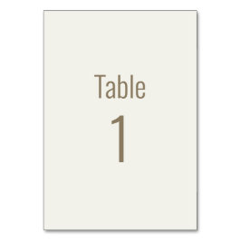 Cream Guld Text Bröllop Bordsnummer