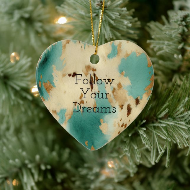 Cream Guld Turcos Cowhide Animal Julgransprydnad Keramik (Träd)