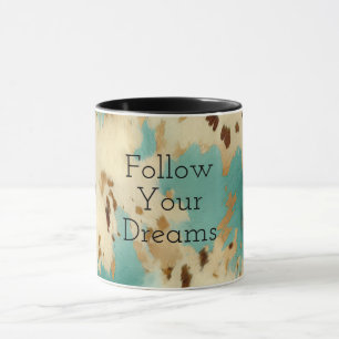 Cream Guld Turcos Cowhide Animal Mugg