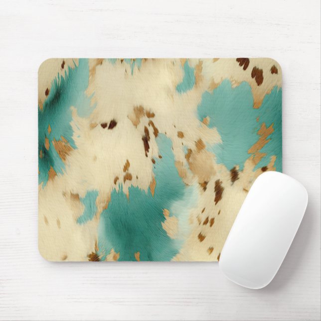 Cream Guld Turcos Cowhide Animal Musmatta (Med mus)