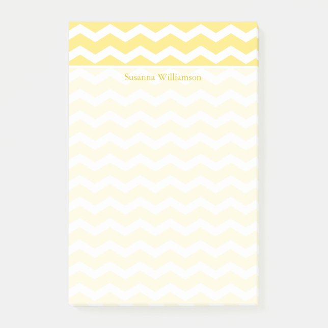 Cream Gult Chevron Gräns Post-it Block (Framsida)