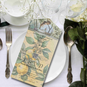 Cream Gult Lemon Orchard Botanical QR-kod