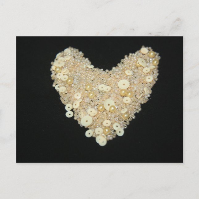 Cream Heart Card Vykort (Framsida)