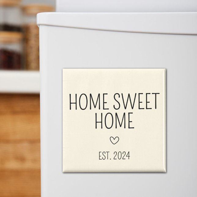 Cream Heart Home Sweet Home New Homeowner Magnet (Cream Home Sweet Home Magnet)