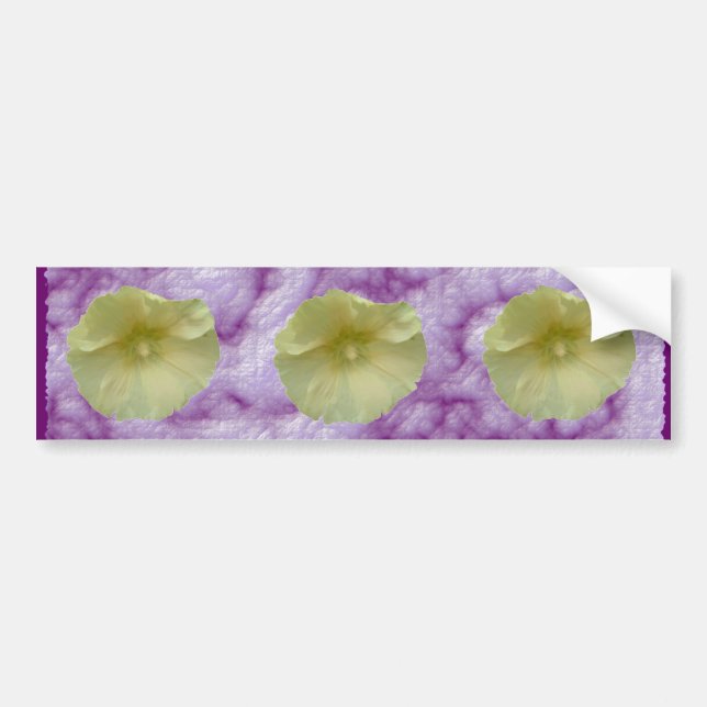 Cream Hollyhock Bumper Sticker Bildekal (Framsidan)