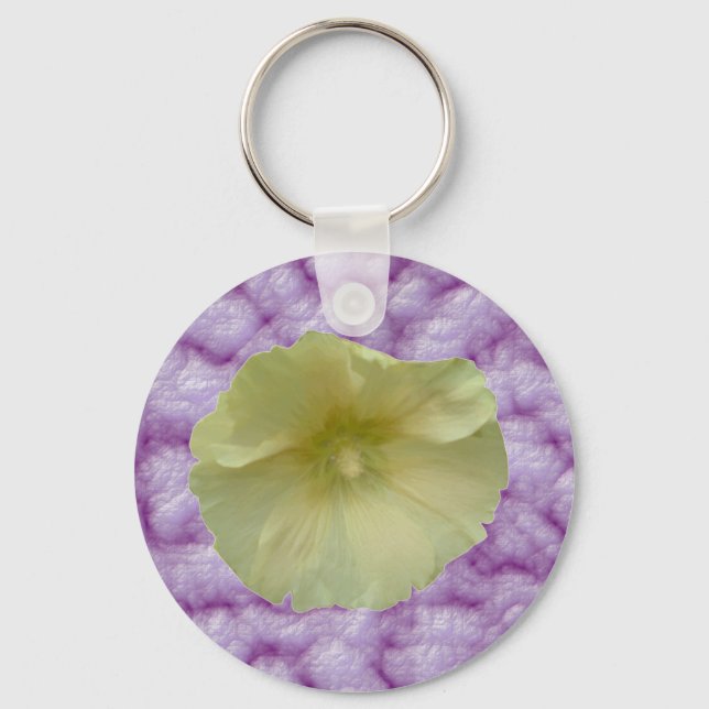Cream Hollyhock Keychain Nyckelring (Framsida)