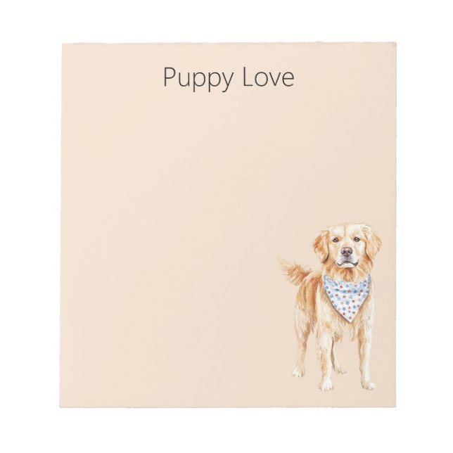 Cream Hund Valp Kärlek Anteckningsblock (Framsida)