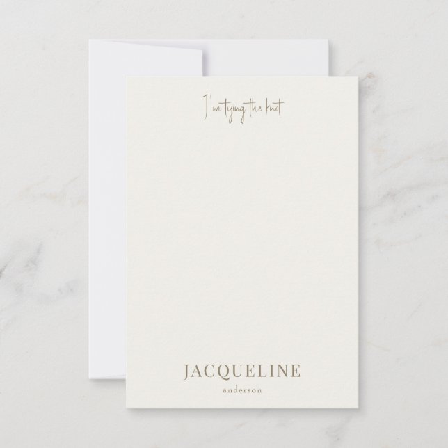 Cream I är Gifter sig Shower Tack Kort (Framsida)