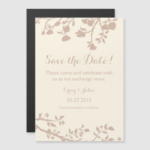 Cream Ivory Beige Flower Spara datum magneter
