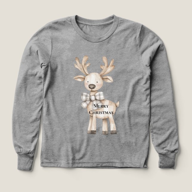 Cream jul Reindeer Play Bow T Shirt (Design framsida)
