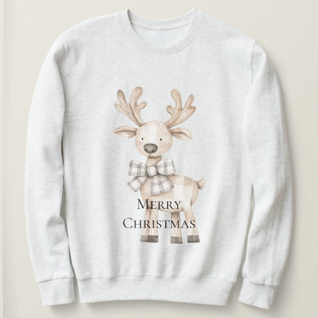 Cream jul Reindeer Play Bow T Shirt (Design framsida)