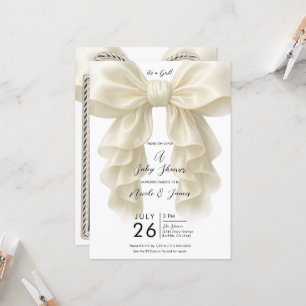 Cream Kaskad Veckat Band Elegant Baby Shower  Inbjudningar