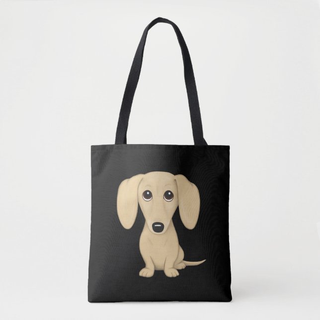 Cream Kort HERD Dachshund Wiener Hund älskare Tygkasse (Framsida)