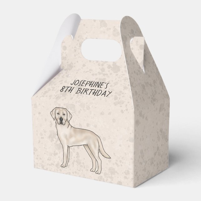 Cream Labrador Retriever Hund Anpassad Barns Födel Presentaskar (Framsidan Sidan)