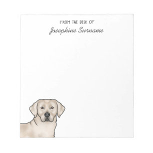 Cream Labrador Retriever Lab Hund Med Anpassat Nam Anteckningsblock