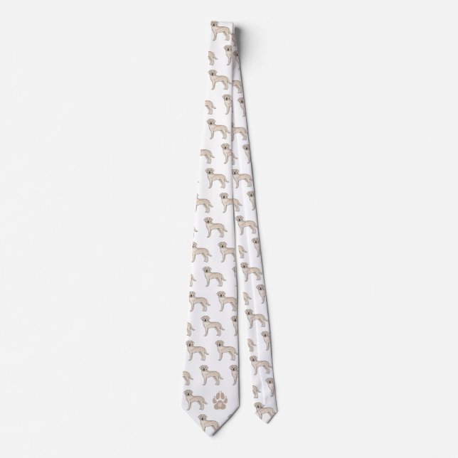 Cream Labrador Retriever Mönster Anpassad Monogram Slips (Framsida)