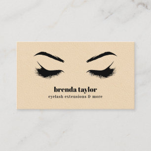 CREAM LEATHER chic Eyelash Browbar professionell Visitkort