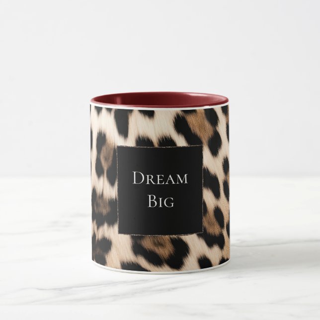Cream Leopard Animal Birthday Mugg (Center)