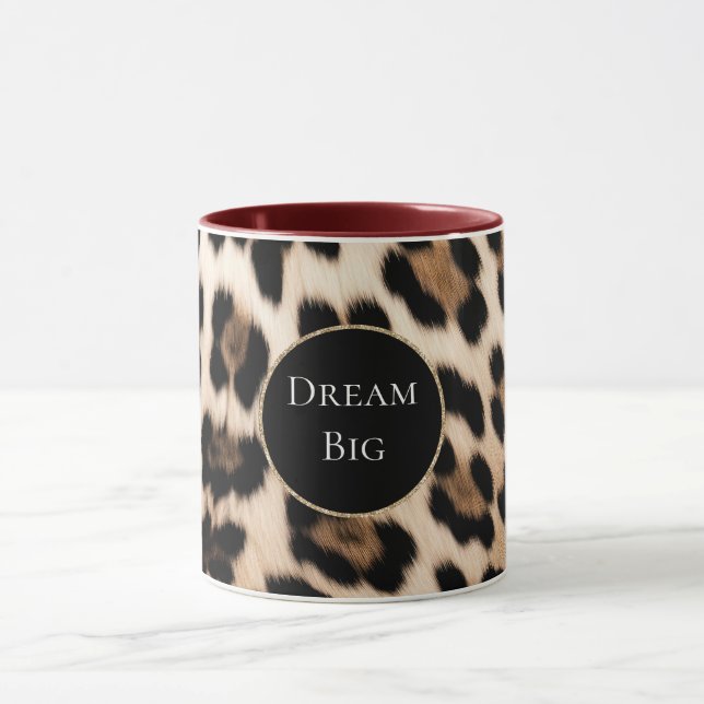 Cream Leopard Animal Glitter Ram Mugg (Center)