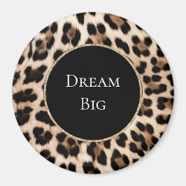 Cream Leopard Animal Magnet