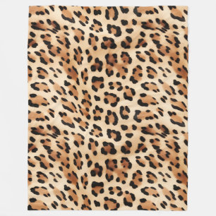 Cream Leopard Animal Print Fleecefilt