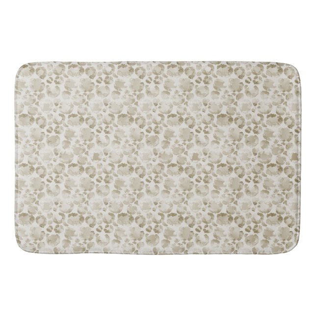 Cream Leopard Print Badrumsmatta (Framsidan)