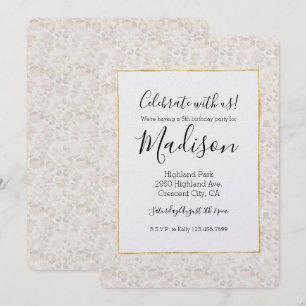Cream Leopard Print Inbjudningar