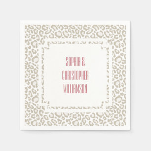 Cream Leopard Print Pappersservett