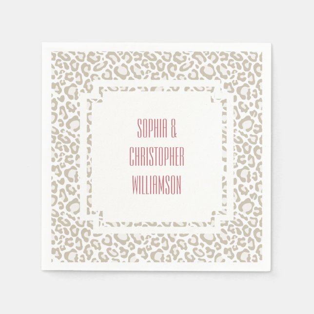 Cream Leopard Print Pappersservett (Framsidan)