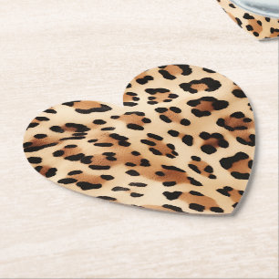 Cream Leopard Print Underlägg Papper