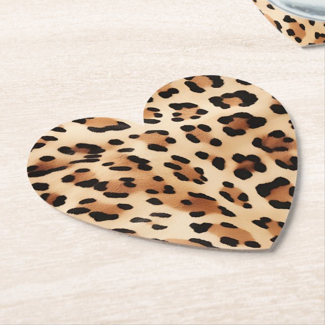 Cream Leopard Print Underlägg Papper (Vinklad)