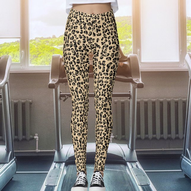Cream Leopard Safari Print Leggings (Skapare uppladdad)