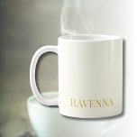 Cream Luxury Custom Serif Name Gift For Her Kaffemugg<br><div class="desc">This cream personalized product features a smooth gold name design that creates a refined and timeless luxury custom gift for her. The soft cream background paired with matte gold lettering gives the design a light, elegant look without any sparkle. Personalize it with any name to create a clean and sophisticated...</div>