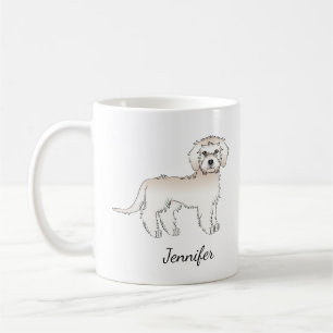 Cream Mini Goldendoodle Serieteckning Hund & Namn Kaffemugg