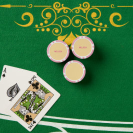 Cream minimalist custom name  poker marker