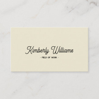 Cream | Minimalistisk elegant - anpassat namn och  Visitkort