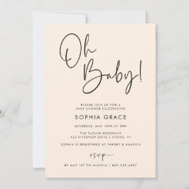 Cream Modern Boho Gender Neutral Baby Shower Inbjudningar