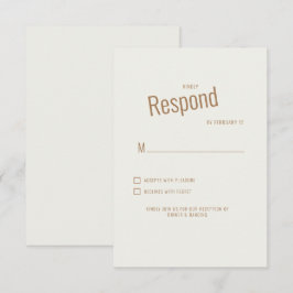 Cream Modern Bröllop RSVP OSA Kort
