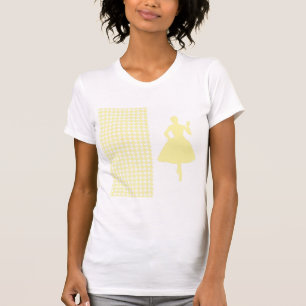 Cream Modern Houndstooth w/ Mode Silhouette T-shirt