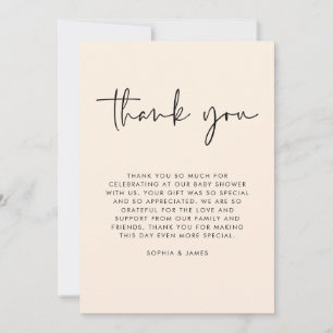 Cream Modern Kön Neutral Baby Shower Tack Inbjudningar