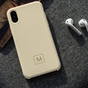 Cream Modern Minimum Elegant Initial Monogram