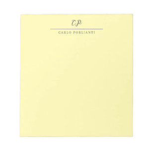 Cream Modern Monogram kalligrafi Vanligt Namn Anteckningsblock