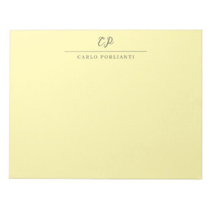 Cream Modern Monogramserad Kalligrafi Enkel Namn Anteckningsblock