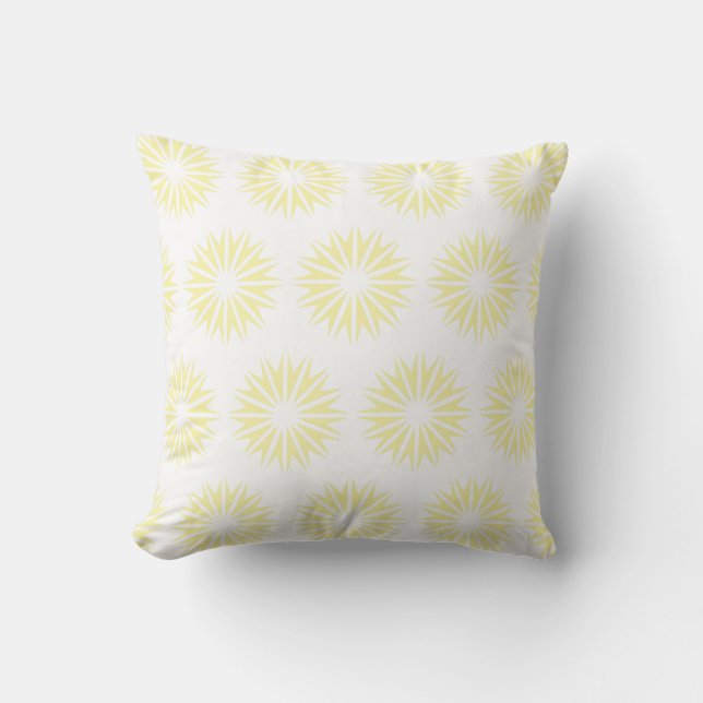 Cream Modern Sunbursts Kudde (Framsida)