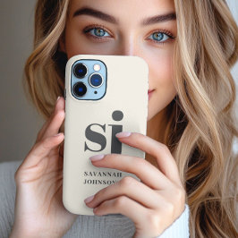 Cream monogram initialer