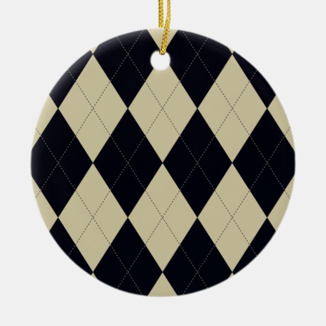 Cream och Black Argyle Ornament (Framsidan)