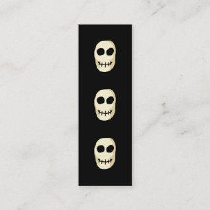 Cream och Black Skull. Primitiv Stil. Mini Visitkort