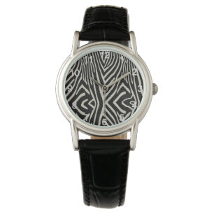 Cream och Black Zebra ränder, Armbandsur